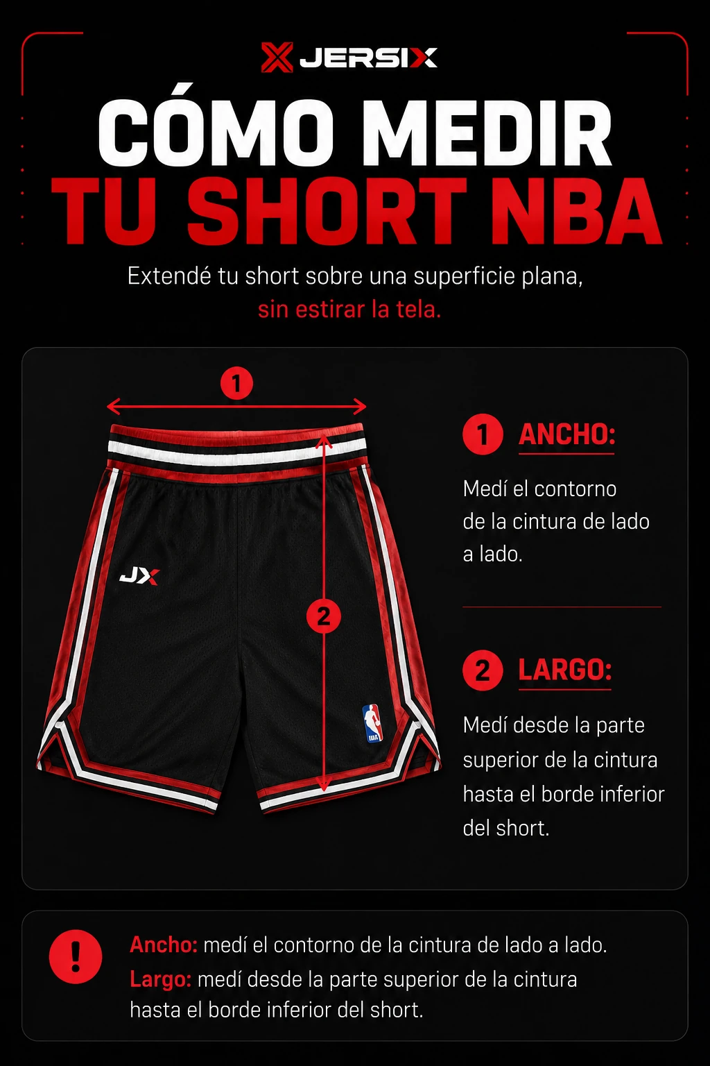 Cómo medir tu short NBA JERSIX