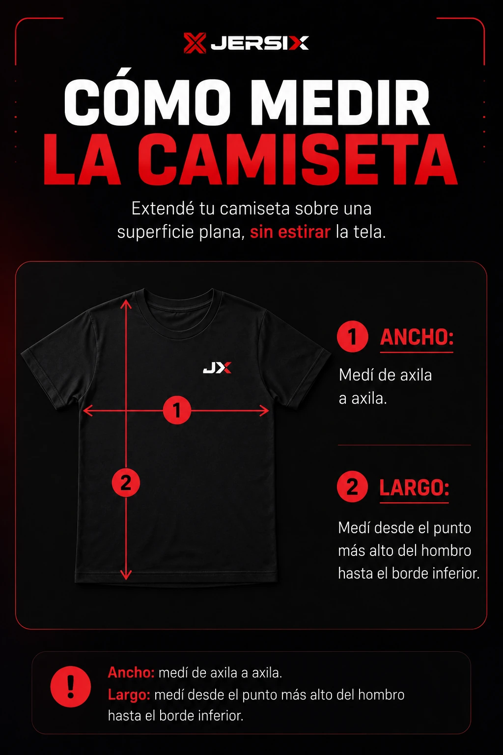 Cómo medir la camiseta JERSIX
